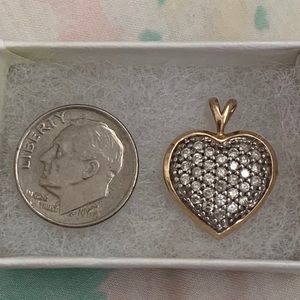 10K Gold Diamond Heart Pendant